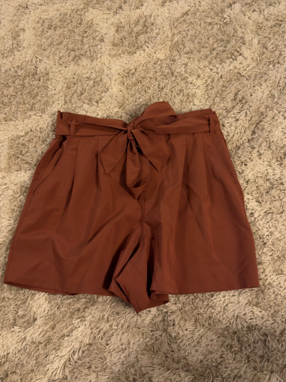 Rust Tie-Bow Shorts